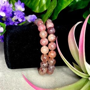 COPY - Strawberry quartz crystal/gemstone bracelet